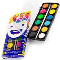 NEBULO 23mm ecsettel 12 színű vízfesték készlet (NEBULÓ_NVF-23-12)