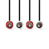 NEDIS CAGL24200BK100 sztereo audio kábel, 2 X RCA dugó - 2 X RCA dugó, hossz 10m (CAGL24200BK100)