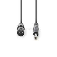 NEDIS COTH15100GY30 félprofi audio kábel, 6,35mm sztereo jack dugó - 3p XLR dugó, hossz 3m, rugalmas (COTH15100GY30)