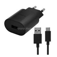 NOKIA NOKIA hálózati töltő USB aljzat 18W, gyorstöltő + Type-C kábel, FEKETE (CH-21E_/_AD-18WE)