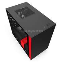 NZXT H210i CA-H210I-BR Matt fekete/piros (Táp nélküli) mini-ITX ház (CA-H210I-BR)