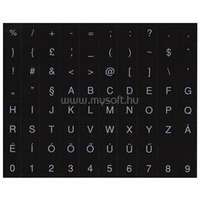PRC fehér betű fekete alap magyar billentyűzet matrica (KBMATRICAHUFF)