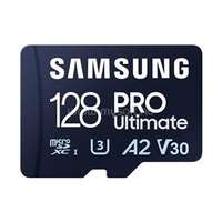 SAMSUNG microsdxc memóriakártya, PRO Ultimate 128GB, Class 10, V30, A2, Grade 3 (U3), R200/W130 (MB-MY128SA/WW)
