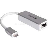 SANDBERG Kábel Átalakító - USB-C Gigabit Network Adapter (ezüst; USB-C bemenet; RJ45 kimenet; Gigabit) (SANDBERG_136-04)