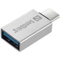 SANDBERG Kábel Átalakító - USB-C to USB3.0 Dongle (ezüst; USB-C bemenet; USB3.0 (anya) kimenet) (SANDBERG_136-24)