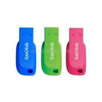 SANDISK CRUZER BLADE USB 2.0 16GB 3-PACK pendrive (kék, zöld, rózsaszín) (SDCZ50C-016G-B46T)