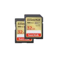 SANDISK EXTREME PLUS SDHC 32GB 2-PACK 100MB/S 60MB/S Class10 UHS-I U3 V30 memóriakártya (SANDISK_SDSDXWT-032G-GNCI2)
