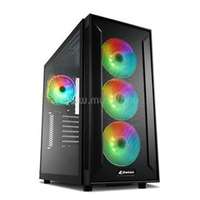 SHARKOON TG6M RGB Fekete (Táp nélküli) ablakos ATX ház (4044951032136)