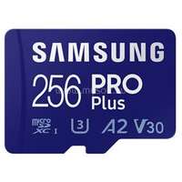SAMSUNG Memóriakártya, PRO Plus microSD kártya (2021) 256GB, CLASS 10, UHS-1, U3, V30, A2, + Adapter, R160/W120 (MB-MD256KA/EU)