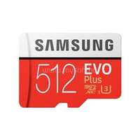 SAMSUNG Memóriakártya MicroSDHC 512GB EVOPLUS CLASS 10, UHS-1 Grade1, + Adapter, R100/W90 (MB-MC512HA/EU)