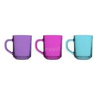 SOLMAZER IRIS színes üveg bögre 246ml, lila, rózsaszín vagy kék színben 131563-001 (131563-001)