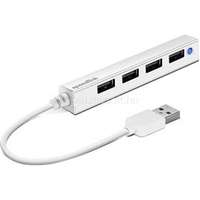 SPEEDLINK SL-140000-WE SNAPPY SLIM USB Hub, 4-Port, USB 2.0, Passzív, fehér (SL-140000-WE)