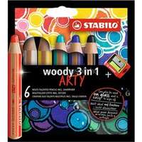 STABILO ARTY Woody 3in1 6db-os vegyes színű krétaceruza (STABILO_8806-1-20)