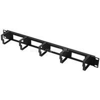 STALFLEX CO19-1U-TB-B 19" 1U hátsó lyukas gyűrűs fekete kábelrendező (CO19-1U-TB-B)