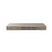 TENDA Switch Smart PoE - TEF1226P-24-440W (24x100Mbps + 2x1Gbps + 1xSFP port; 24 af/at PoE+ port; 370W; rack-mount) (TENDA_TEF1226P-24-440W)