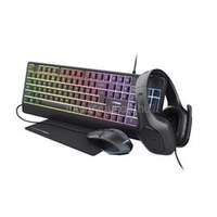 TRUST 25257 GXT792 Quadrox 4in1 gamer csomag - vezetékes billentyűzet,egér,egérpad és headset (TRUST_25257)