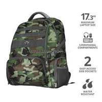TRUST Gamer Notebook hátizsák 23868, GXT 1250G Hunter Gaming Backpack for 17.3" laptops - green camo (TRUST_23868)