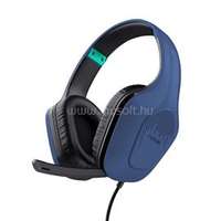 TRUST GXT415 Zirox vezetékes gamer headset (multiplatform; nagy-párnás; hangerőszabályzó; 3.5mm jack; kék) (TRUST_24991)