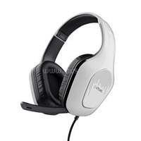 TRUST GXT415 Zirox vezetékes gamer headset (multiplatform; nagy-párnás; mikrofon; hangerőszabályzó; 3.5mm jack; fehér) (TRUST_25147)