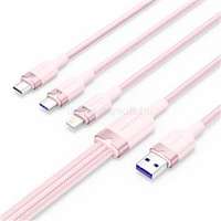 VENTION USB-A 2.0/M -> USB-C/Lightning/Micro USB-B, 1,5m,(rózsaszín,6A,3in1), kábel (CTRPG)