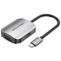 VENTION USB-C -> HDMI/VGA (0,15m Szürke Aluminum Ötvözet) konverter (TDIHB)