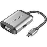 VENTION USB-C -> HDMI/VGA/USB3.0/PD 0,15m fém ötvözet konverter (szürke) (TFAHB)