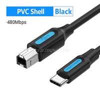 VENTION USB-C 2.0 -> USB-B 2.0 2 Amper, nyomtatókábel 2m (fekete) (CQUBH)