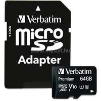 VERBATIM MICRO SDXC CARD 64GB INCL ADAPTER R: 90MB/S W: 10MB/S (VERBATIM_44084)
