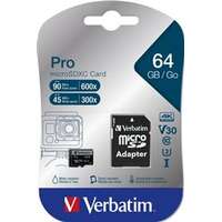 VERBATIM Pro 64 GB Class 10/UHS-I (U3) microSDXC with adapter (VERBATIM_47042)