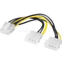 VEZ Tápkábel - 51360 (Y tápkábel, 2 x 5,25 MOLEX M -> 6 pin PCI Express átalakító) (51360)
