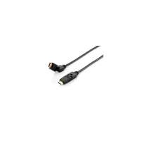 Equip Equip Kábel - 119362 (HDMI2.0 kábel apa/apa, 4K/60Hz, aranyozott, forgatható csatlakozók, fekete, 2m)