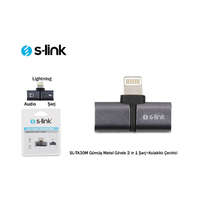 S-link S-Link Átalakító - SL-TA30M (Bemenet: Lightning, Kimenet: 2xLightning, iphone töltés és fejhallgató, fém, szürke)