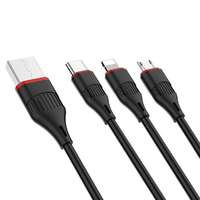 Borofone BOROFONE BX17 3in1 Micro USB/Type-C/Lightning Charging Cable Black