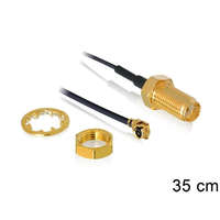 Delock DeLock Antenna Cable SMA jack bulkhead to MHF® I plug 1.37 35cm thread length 10mm