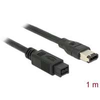 Delock DeLock FireWire 9 pin male > 6 pin male cable 1m Black