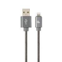 Gembird Gembird CC-USB2S-AMLM-2M-BG Lightning Premium spiral metal 8-pin charging and data cable 2m Metallic Grey