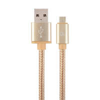 Gembird Gembird Cotton braided Micro-USB cable with metal connectors 1,8m Gold