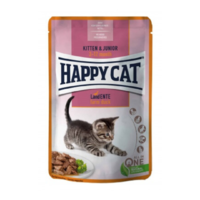  Happy Cat Kitten & Junior kacsa ízesítéssel új 85g