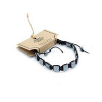 Mágneses Hematit Shamballa Karkötő - Lapos Négyzetek