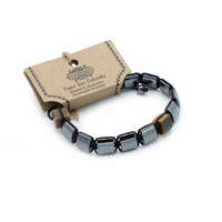 Mágneses Hematit Shamballa Karkötő - Tigrisszem Négyzetek