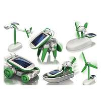 GREEN ENERGY LTD Napelem makett játék 6 az 1-ben. A napelemes modell készletből összerakható pl. autó, vagy repülőgép, szélkerék, robotkutya, kishajó...
