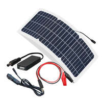 JVS Napelemes töltő 12V 10W monokristályos napelem kempingezéshez, túrázáshoz hordozható napelem