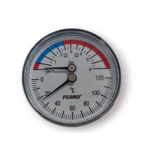 4202005121101 Nyomásmérő óra hőmérővel thermo-manometer 1/2"-hátsó 0-6 bar