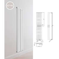 Infra Design radiátor 1600x300x58 mm egysoros 670W fehér panel radiátor, fürdőszoba radiátor fehér termosztáttal