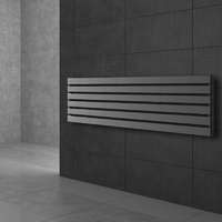 EDDC Modern design radiátor 370x1400 mm 689W antracit szín középső csatlakozású különleges hosszított és keskenyített formatervezésű stílusos megjelenés