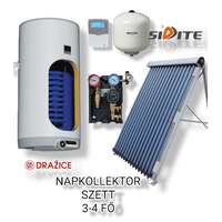NAPCSAP 3-4 fő részére napkollektor rendszer: 15 vákuumcsöves napkollektor + 160 literes 1 hőcserélős Drazice bojler + ECO szivattyú állomás + vezérlés + tágulási tartály