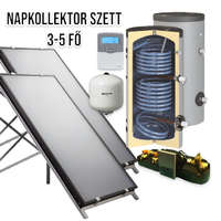 NAPCSAP 3-5 fő részére napkollektor rendszer: 2 db síkkollektor + 200 literes 2 hőcserélős álló bojler + ECO szivattyú állomás + vezérlés + tágulási tartály