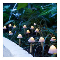 Garden of Eden LED-es szolár lámpa - 12 db mini gomba - melegfehér - 28,5 cm x 4 m
