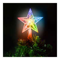 Family Karácsonyi LED-es csillag csúcsdísz - 10 LED - 15 cm - RGB - 2 x AA