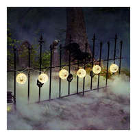  Halloween-i lampion fényfüzér - pókos, fehér - 7,5 x 165 cm - 2 x AA elemes
